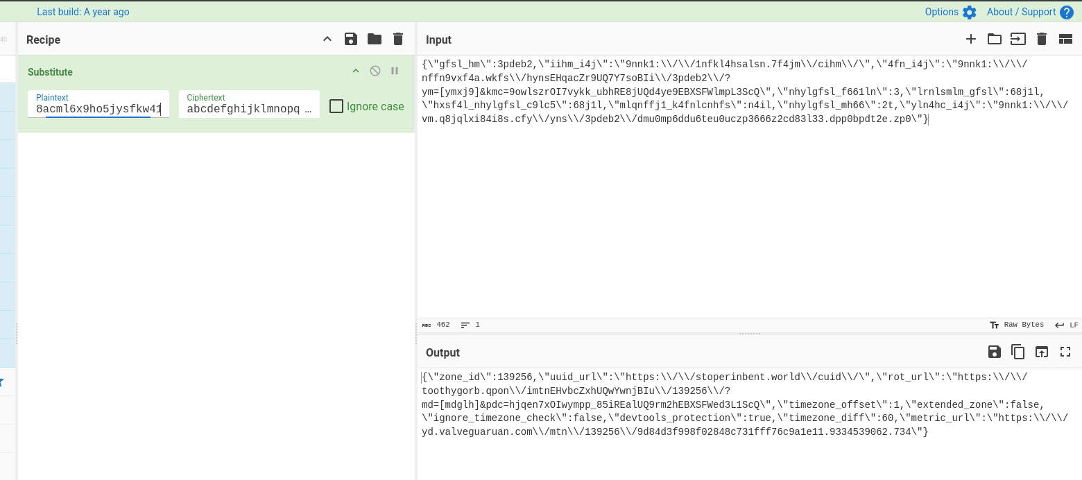 Script1 config decoding with cyberchef